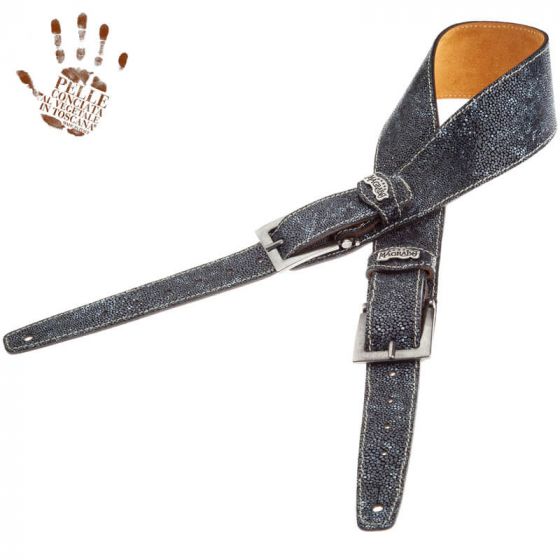 Sangle Twin Buckle TS cuir gris Seurat gris 7cm Magrabo