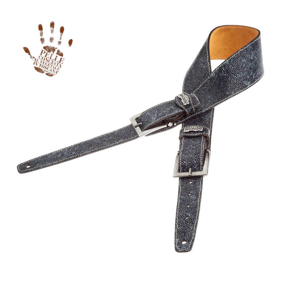 Sangle Twin Buckle TS cuir gris Seurat gris 7cm Magrabo