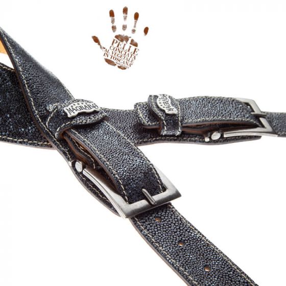 Sangle Twin Buckle TS cuir gris Seurat gris 7cm Magrabo