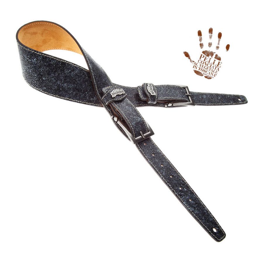 Sangle Twin Buckle TS cuir gris Seurat gris 7cm Magrabo