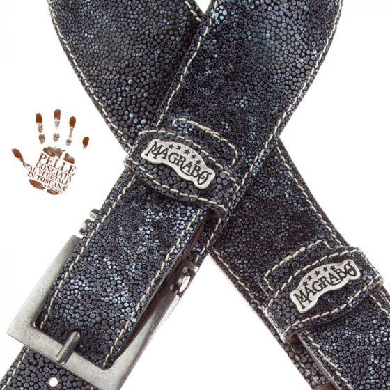 Sangle Twin Buckle TS cuir gris Seurat gris 7cm Magrabo