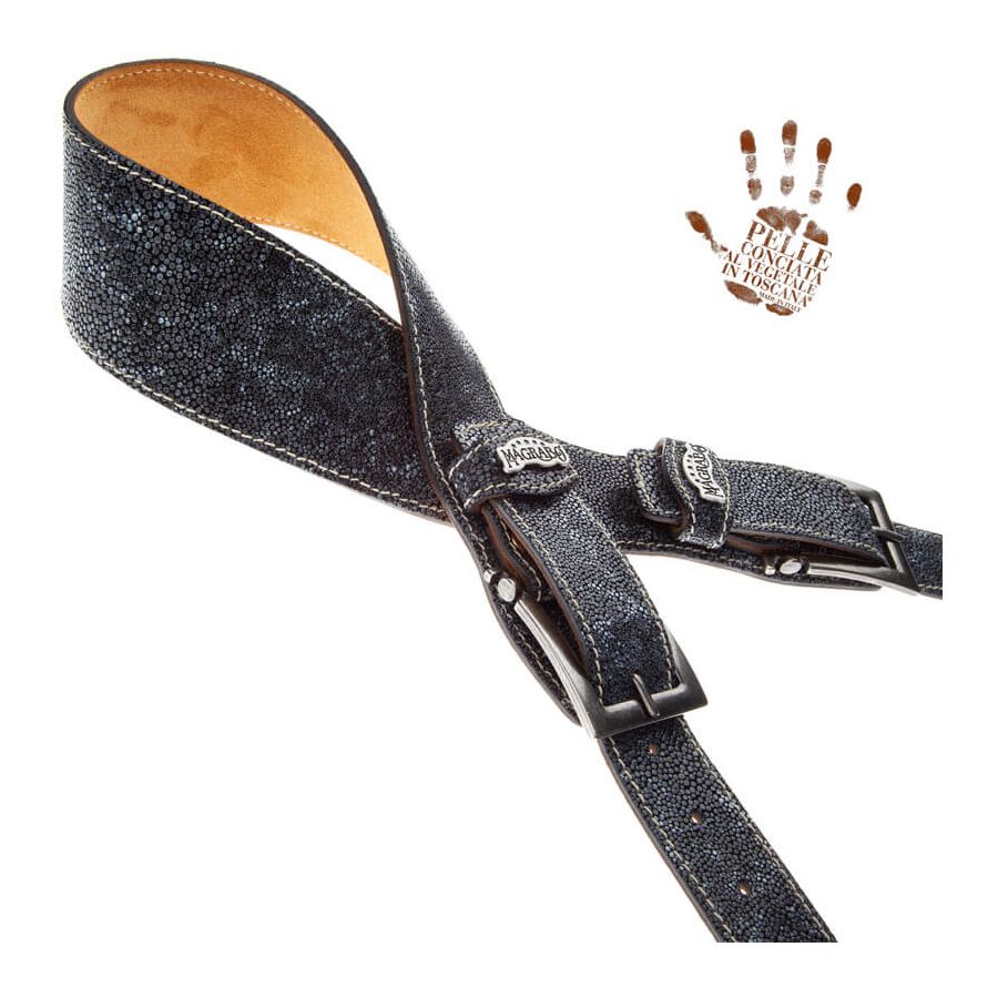 Sangle Twin Buckle TS cuir gris Seurat gris 7cm Magrabo