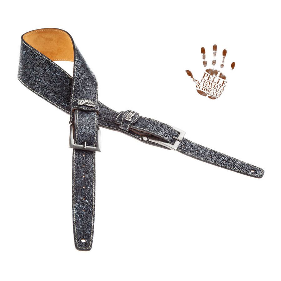 Sangle Twin Buckle TS cuir gris Seurat gris 7cm Magrabo