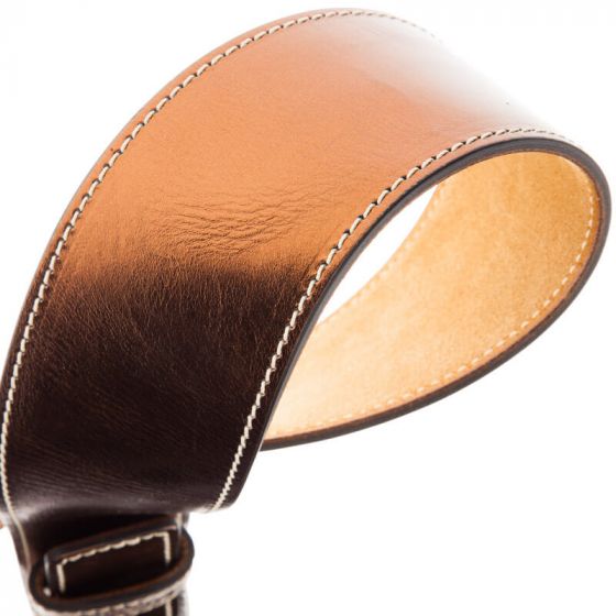 Sangle Twin Buckle TS cuir bronze Métallique boucles argent 7cm Magrabo