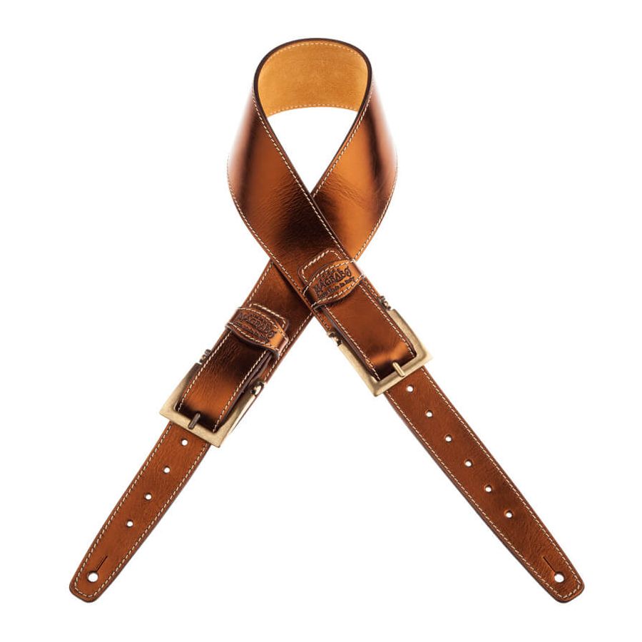 Sangle Twin Buckle TS cuir bronze Métallique boucles laiton 7cm Magrabo