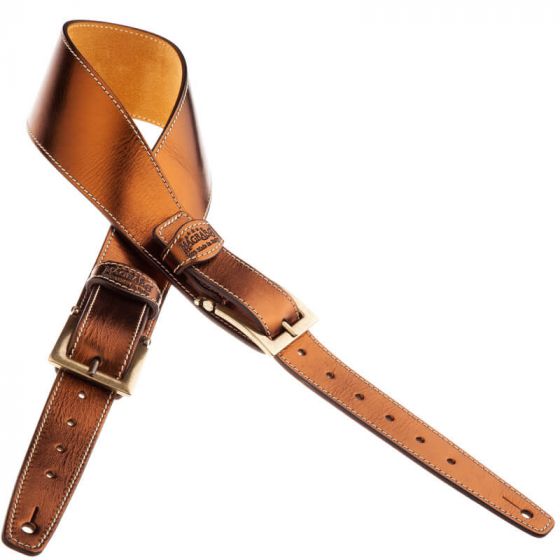 Sangle Twin Buckle TS cuir bronze Métallique boucles laiton 7cm Magrabo
