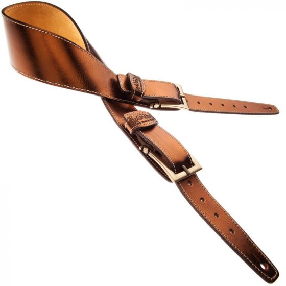 Sangle Twin Buckle TS cuir bronze Métallique boucles laiton 7cm Magrabo