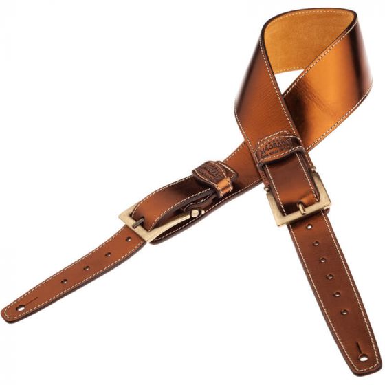 Sangle Twin Buckle TS cuir bronze Métallique boucles laiton 7cm Magrabo
