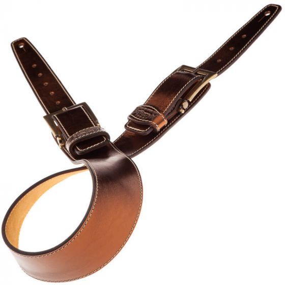 Sangle Twin Buckle TS cuir bronze Métallique boucles laiton 7cm Magrabo