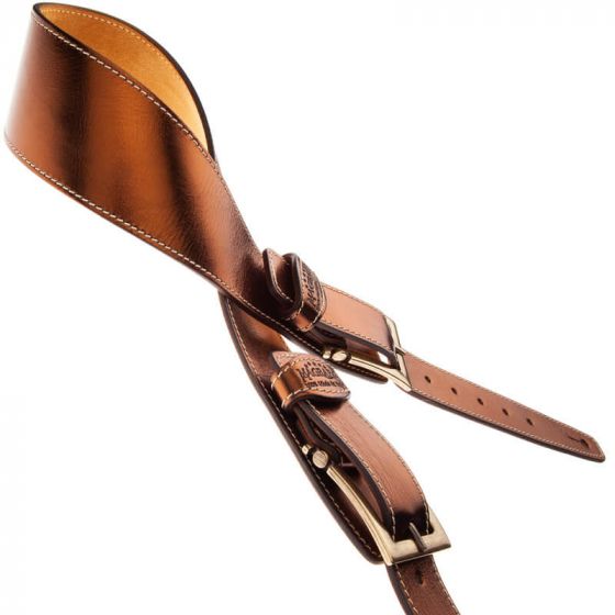 Sangle Twin Buckle TS cuir bronze Métallique boucles laiton 7cm Magrabo