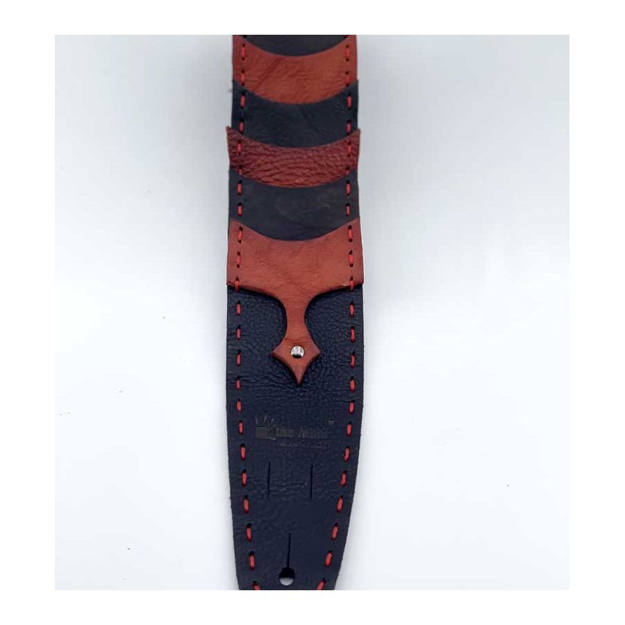Sangle Celtica cuir noir et rouge taille M The Hand