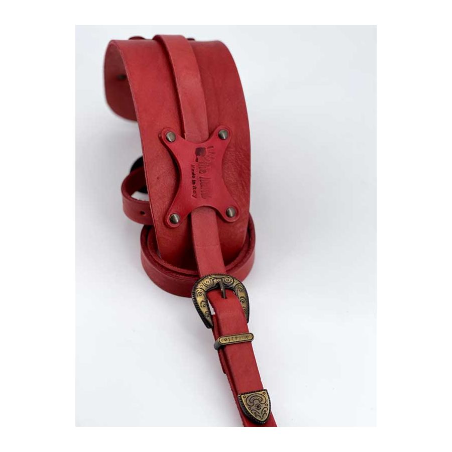 Sangle Vintage 01 cuir rouge The Hand