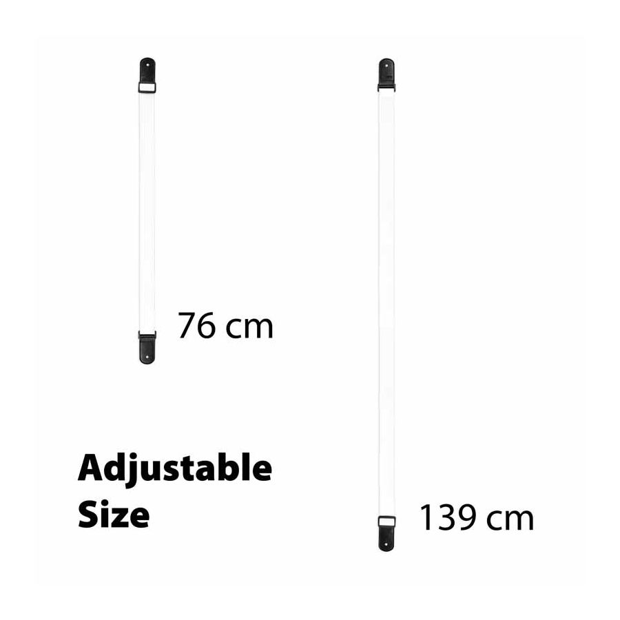 Sangle pour Ukulélé en polyester-coton blanc Cascha