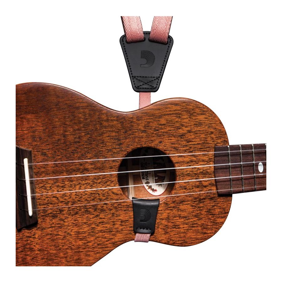 Sangle ukulélé Eco-Comfort corail D'Addario
