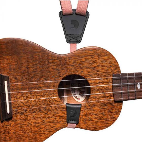 Sangle ukulélé Eco-Comfort corail D'Addario