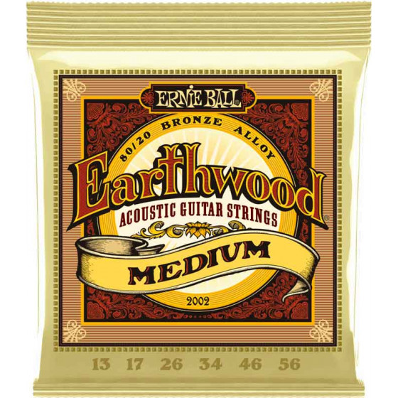 Cordes guitare Folk Earthwood Medium 80/20 Bronze Ernie Ball