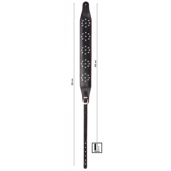 Sangle en cuir pleine fleur matelassé Noir STEFY LINE SLST503A