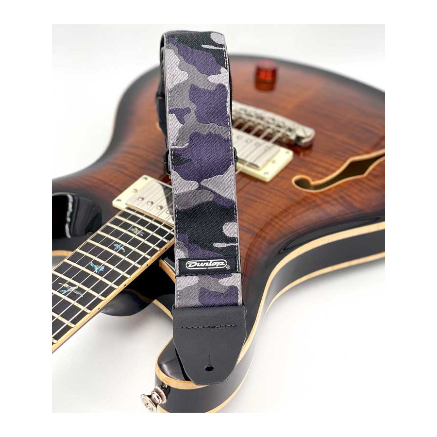 Sangle tissu jacquard camouflage gris Dunlop Sangle tissu jacquard camouflage gris Dunlop