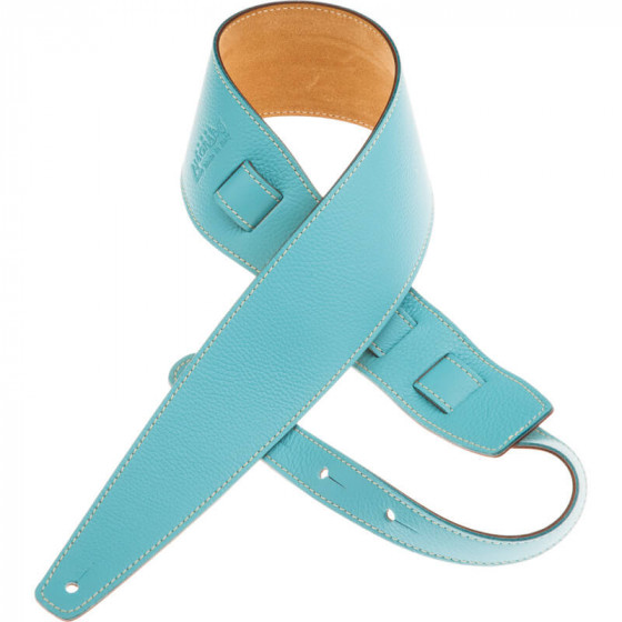 Sangle Holes HS Colors cuir aquamarine cousu 8cm Magrabo