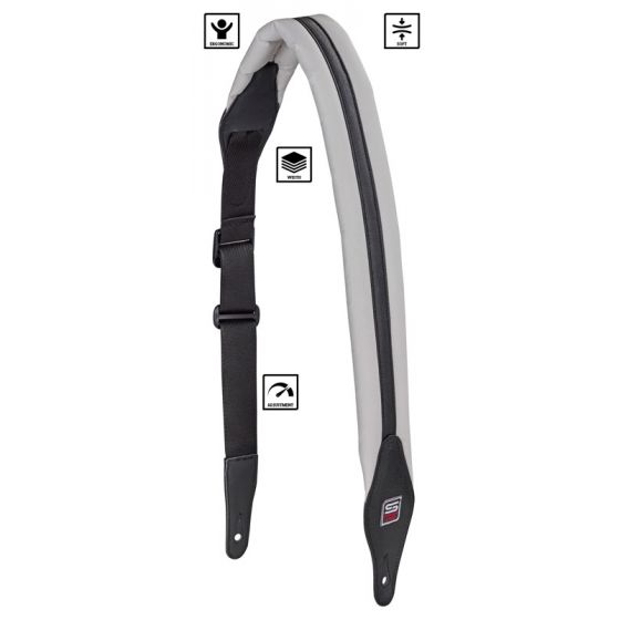 Sangle rembourrée cuir végane Blanc STEFY LINE SLST206G