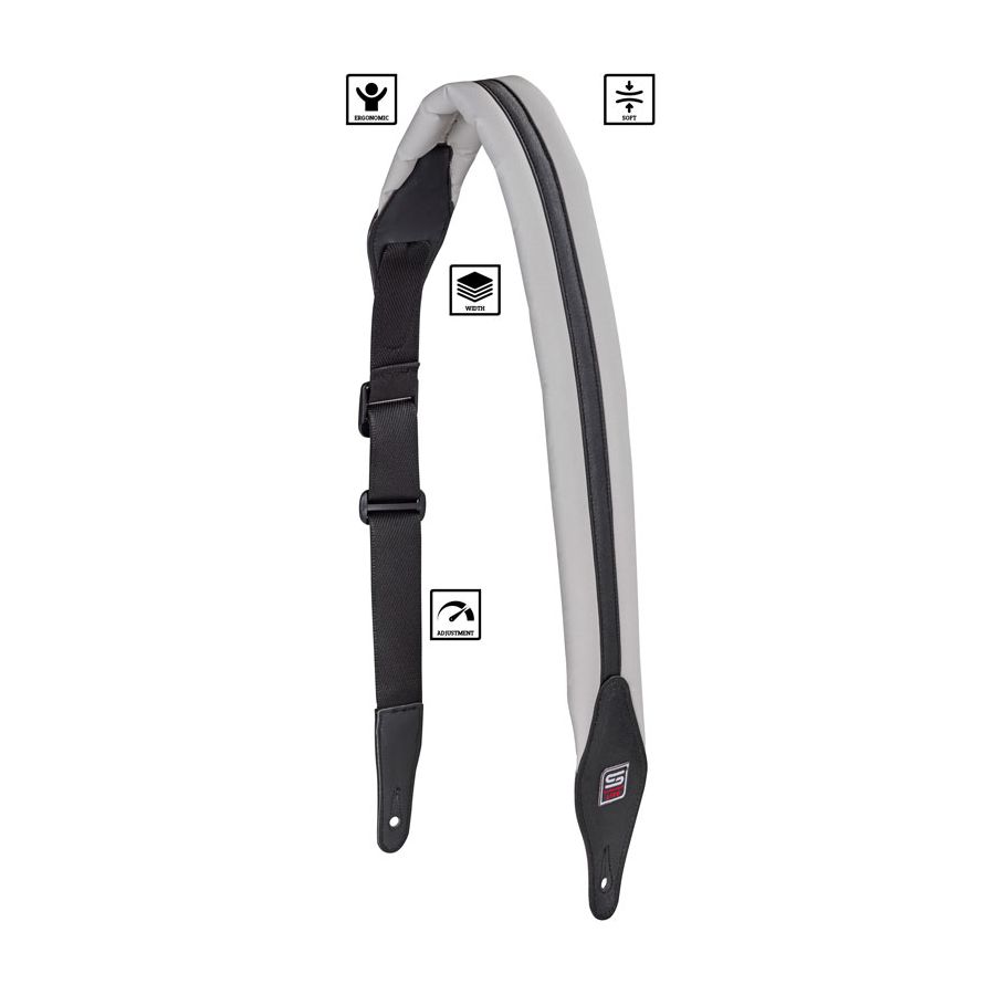 Sangle rembourrée cuir végane Blanc STEFY LINE SLST206G
