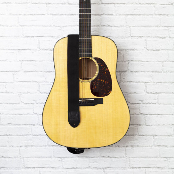 Sangle nylon avec renforts cuir noir Martin & Co