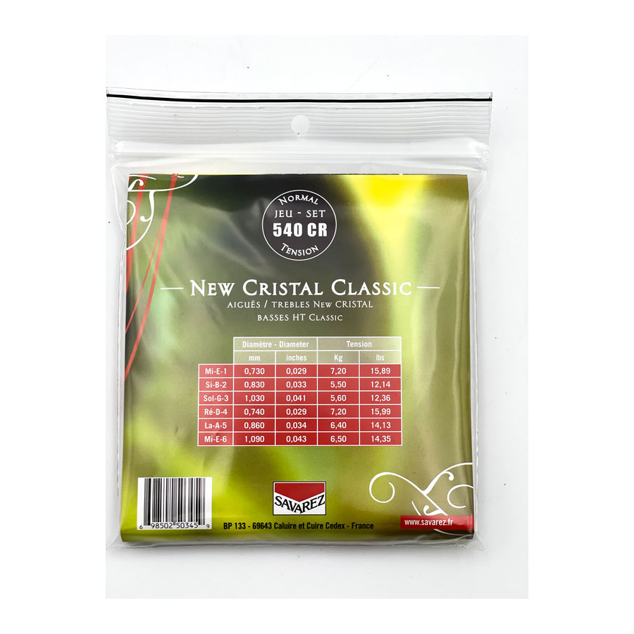 Cordes guitare classique New Cristal Classic Rouge tension normal Savarez