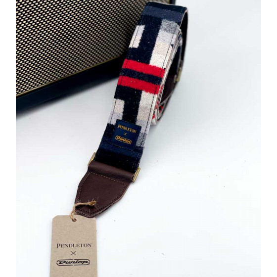 Sangle cuir et tissu Pendleton Laine La Paz Scarlet Dunlop
