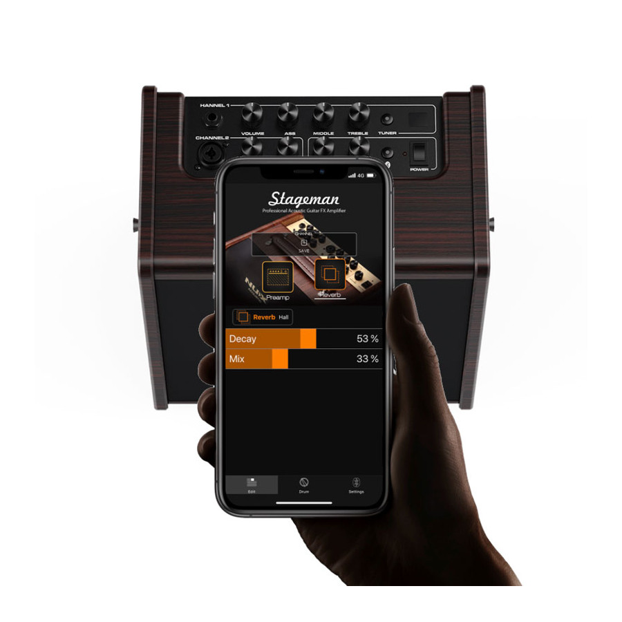 Ampli acoustique 25 watts sur batterie + effets NUX