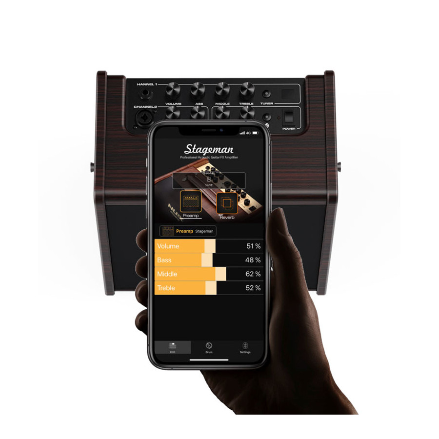 Ampli acoustique 25 watts sur batterie + effets NUX