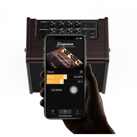 Ampli acoustique 25 watts sur batterie + effets NUX