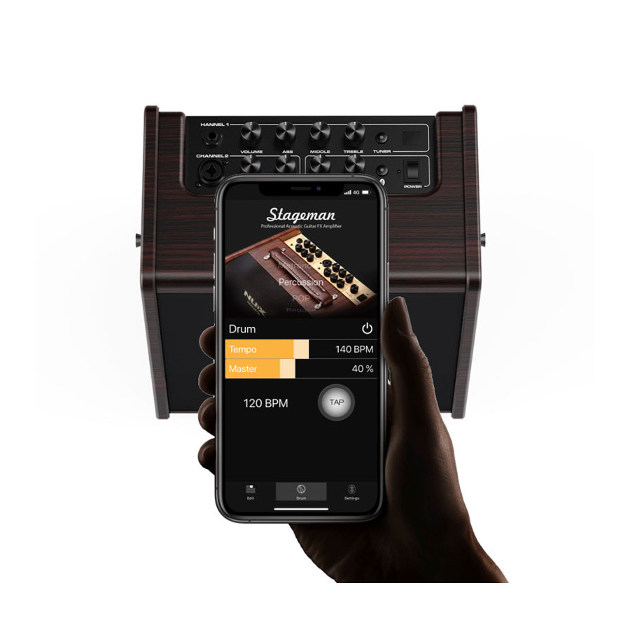 Ampli acoustique 25 watts sur batterie + effets NUX