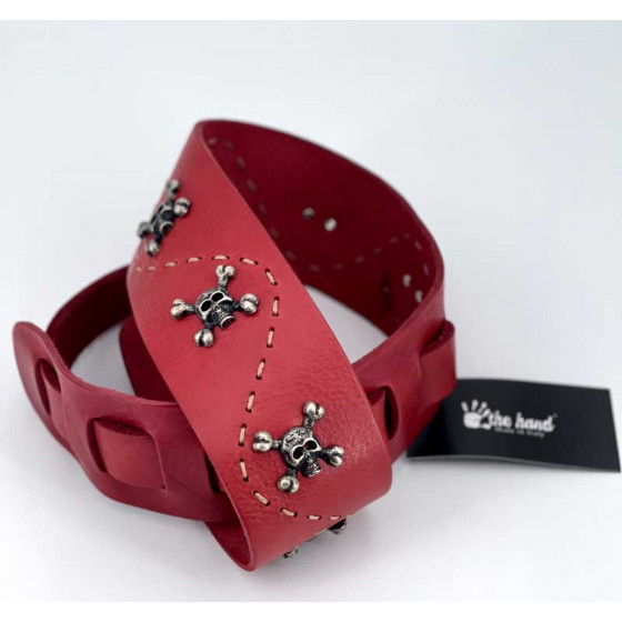 Sangle Classic 05 cuir rouge taille M The Hand