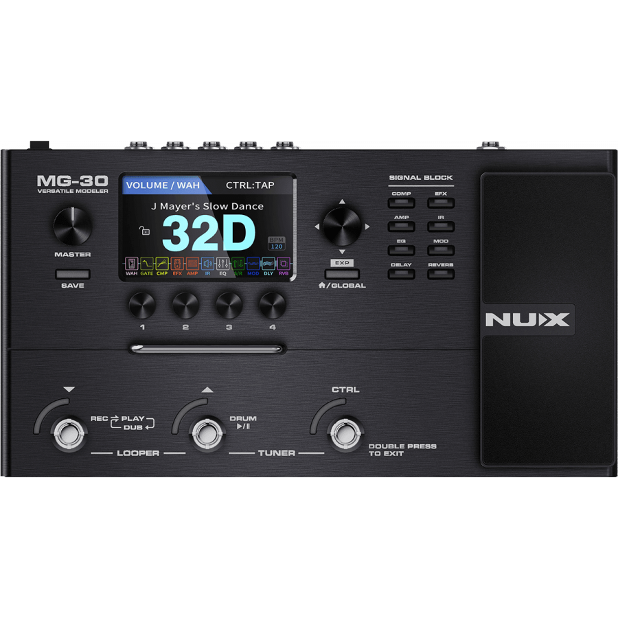 Multi-effets guitare écran LCD 4" NUX MG30