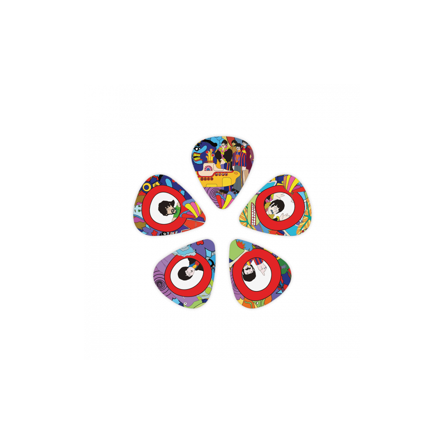 Lot de médiators Medium Signature The Beatles 50e anniversaire Yellow Submarine D'Addario