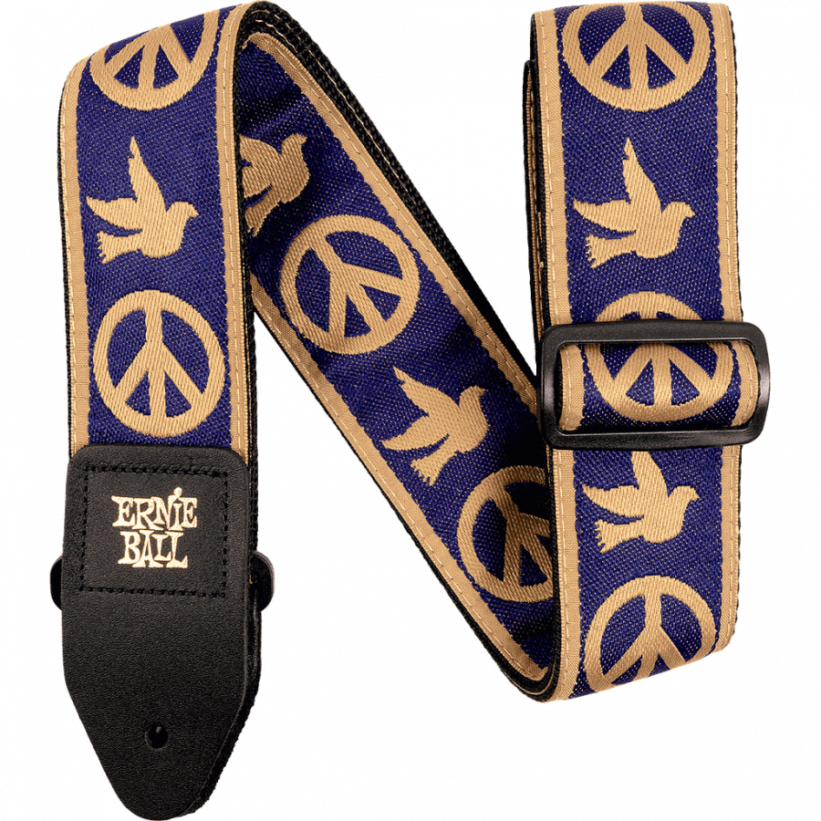 Sangle Jacquard Peace Love Dove bleu marine Ernie Ball Sangle Jacquard Peace Love Dove bleu marine Ernie Ball