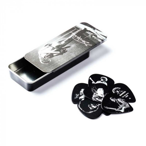 Boite de 6 médiators Médium signature Jimi Hendrix 06M