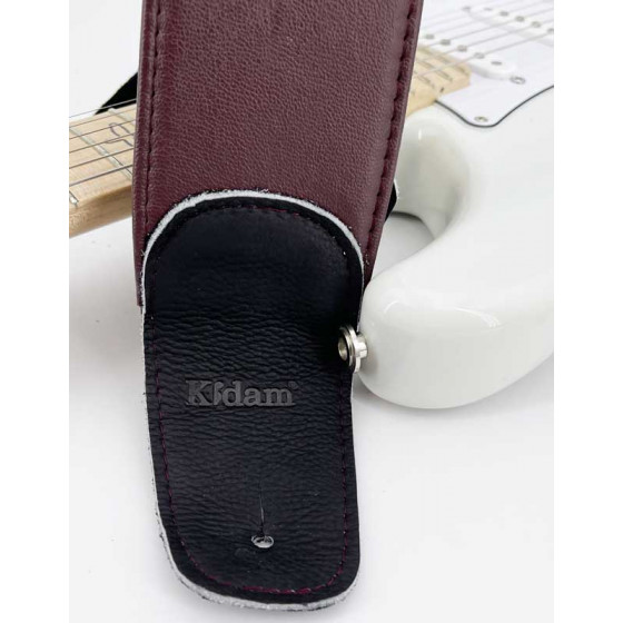 Sangle cuir Kidam violet motif poisson brodé