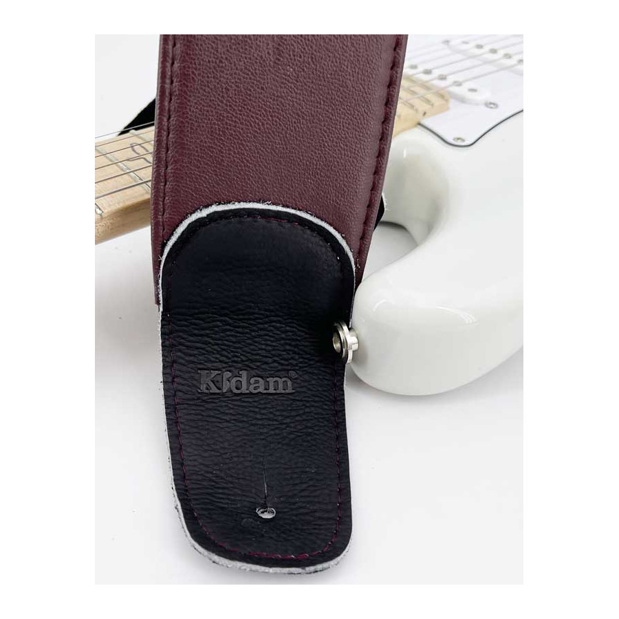 Sangle cuir Kidam violet motif poisson brodé