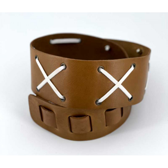 Sangle POP 02 cuir marron taille M The Hand