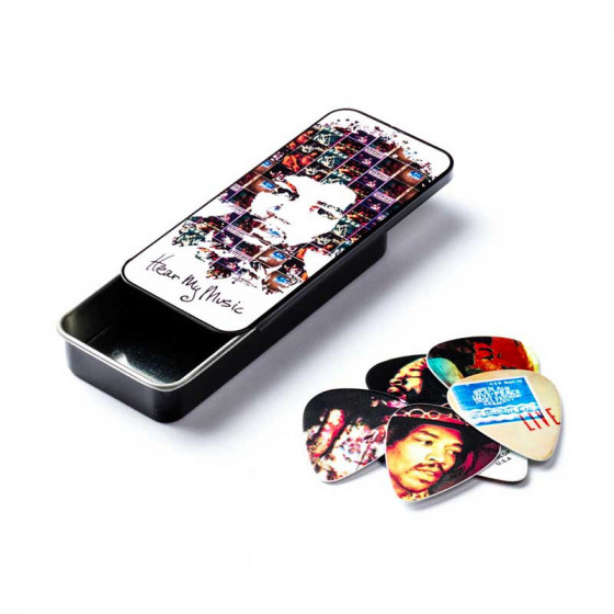 Boite de 6 médiators Médium signature Jimi Hendrix 07M