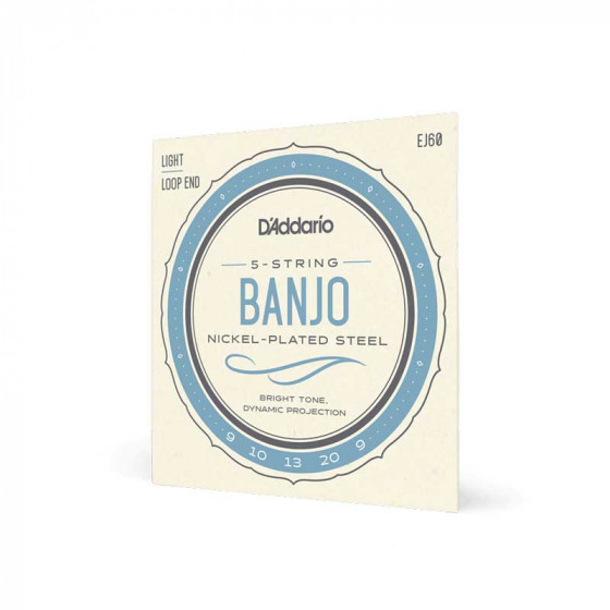 Cordes Banjo 5 cordes Light 9/20 nickel D'Addario
