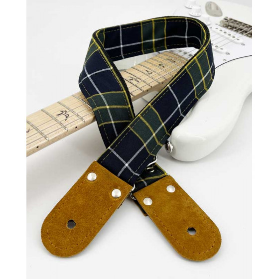 Sangle tissu Kidam écossais vert et jaune