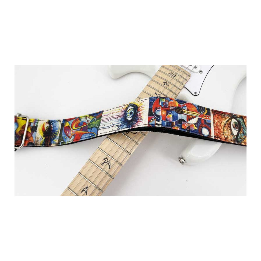 Sangle tissu Kidam doublé canva motif art graphique 1