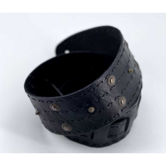 Sangle Metal 01 cuir noir taille M The Hand