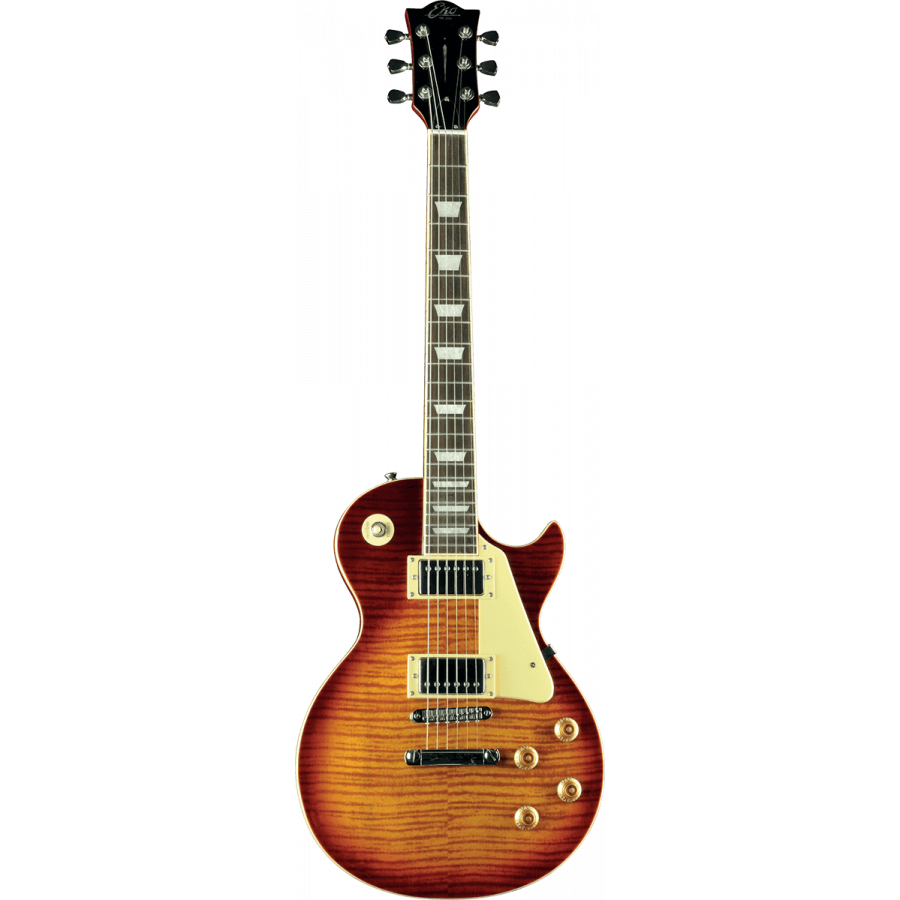 Guitare EKO type LP Aged Cherry Sunburst Flamed GEE VL480-CSB Guitare EKO type LP Aged Cherry Sunburst Flamed GEE VL480-CSB