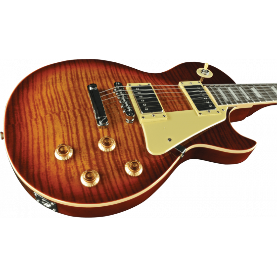 Guitare EKO type LP Aged Cherry Sunburst Flamed GEE VL480-CSB