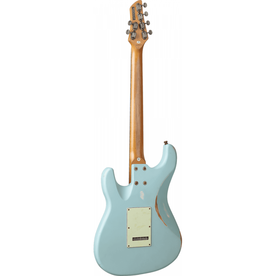 Guitare EKO type Strat Strat Aire Relic Daphne Blue GEE AIRE-RELIC-BLU