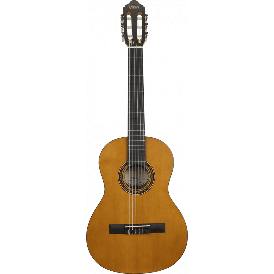 Guitare classique enfant Valencia 3/4 naturel Vintage VC203 vintage Couleur  Naturel Etuis inclus Non Pan Coupé Non Micro Non Housse Non Frettes 19  Table d'harmonie Epinette de Sitka Fond et éclisses Nato