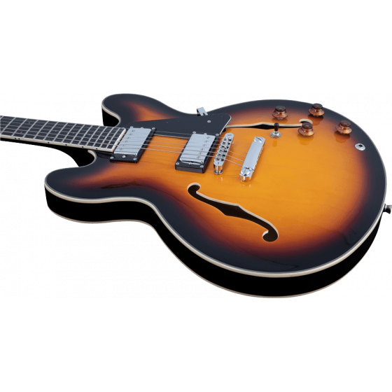 Guitare électrique EKO demi-caisse Tribute Hollowbody II Sunburst